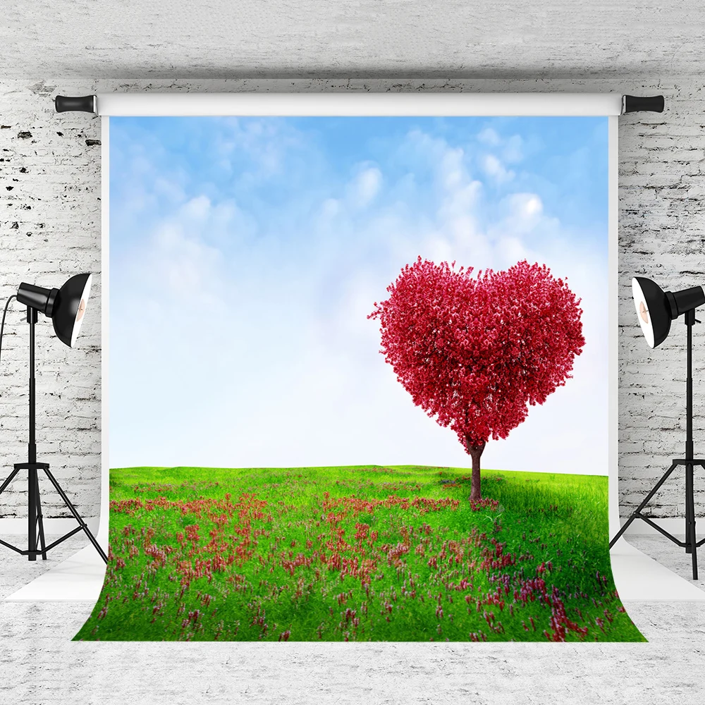 

VinylBDS Valentine'S Day Photobooth Background Heart-Shaped Tree Photo Studio Backdrop Background Photography Backdrop