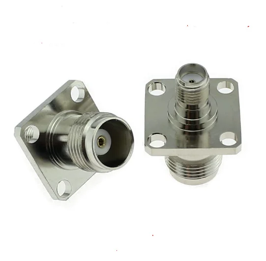 TNC Weibliche Zu SMA Weibliche 4 Loch Flansch Panel Mount RF Koaxial adapter Anschlüsse 17.5*17,5