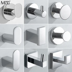 Chrome 304 Stainless Steel Clothes Hook Wall Mounted Towel Hook Bathroom Hardware Robe Hook Round Shape MLF10C