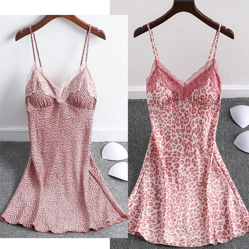 Camisola de cetim de seda feminina, pijama feminino, moda feminina, roupas de moda feminina, Homewear, 2021