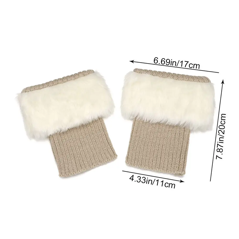 1 Pair New Women Winter Knitting Leg Warmers Boot Cover Keep Warm Socks Solid Color Short Socks Boot Warmers Boot Toppers