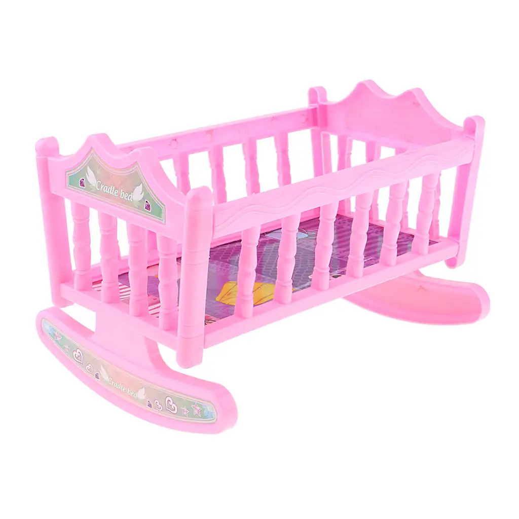 Cama mecedora para bebé, cuna para muñeca, casa de muñecas de juguete, juego de juguetes, dormitorio, 20cm