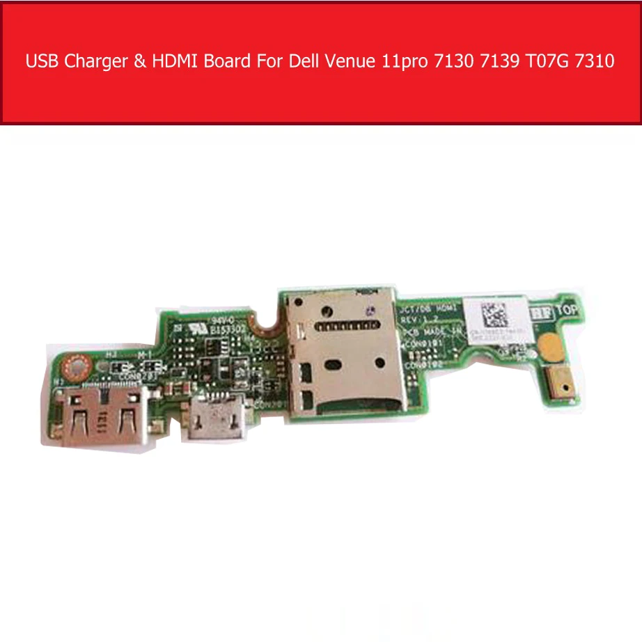 Micro USB Charger & HDMI Port IO Board FOR DELL Venue 11 Pro 5130 7130 7139 T0G7001 R26KY 0R26KY Memory Card Board Replacement