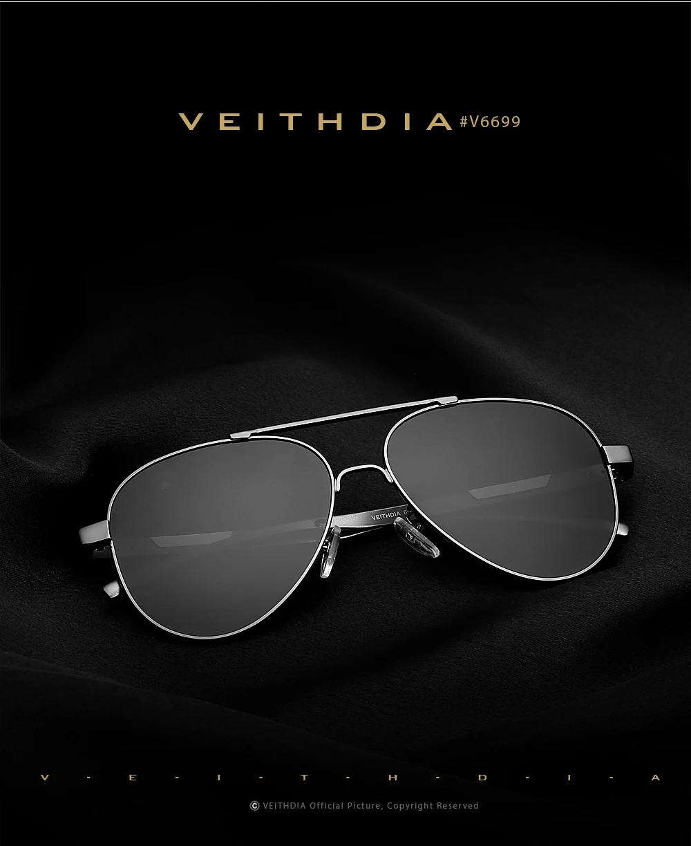 VEITHDIA Männer Sonnenbrille der Aluminium Photochrome Frauen Polarisierte UV400 Objektiv Mode Fahren Outdoor Brillen Männlichen Sonnenbrille 6699 – Detail 2
