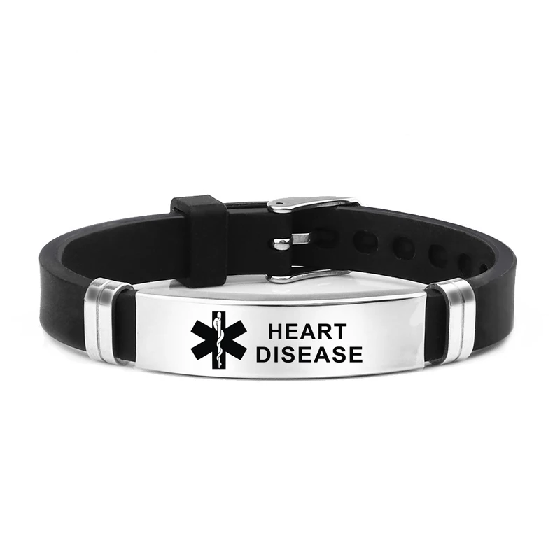 Medische waarschuwing ID-armband Lasergegraveerd Type 1 Type 2 Diabetes Verstelbare polsband voor heren Dames EHBO-nood