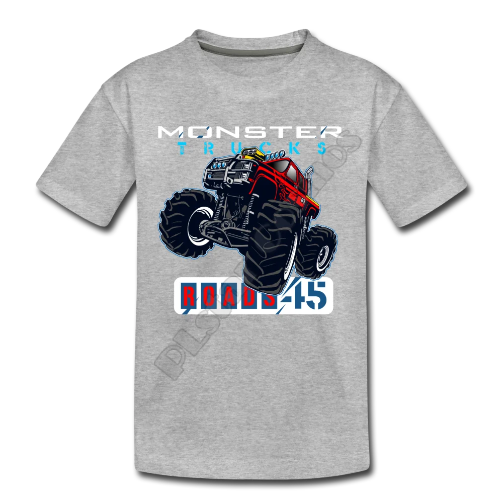 

Детская футболка с мультипликационным изображением монстра-грузовика, детские футболки с 3D рисунком по всей длине, забавные летние футболки с коротким рукавом для мальчиков и девочек, 01