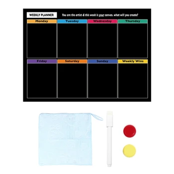 Lavagna magnetica Premium per frigorifero lavagna per frigorifero pennarelli neri senza macchie cose da fare pianificatore settimanale