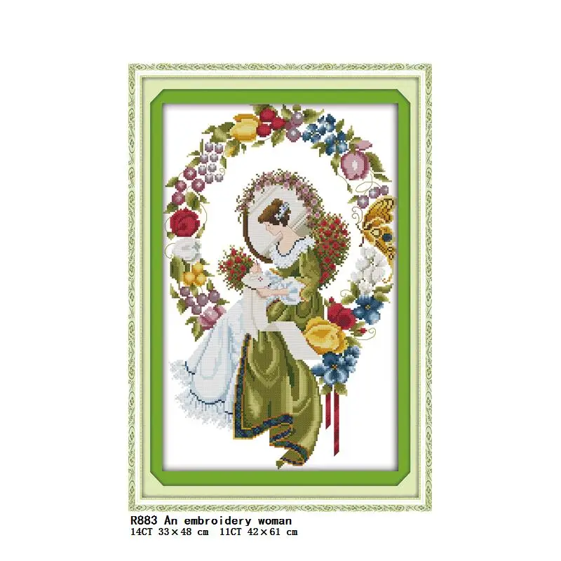 Fairy Series Printed Cross Stitch Kit 11CT Stamped 14CT Counted Canvas Fabric Needle and Thread Embroidery DIY Sewing Set Gifts