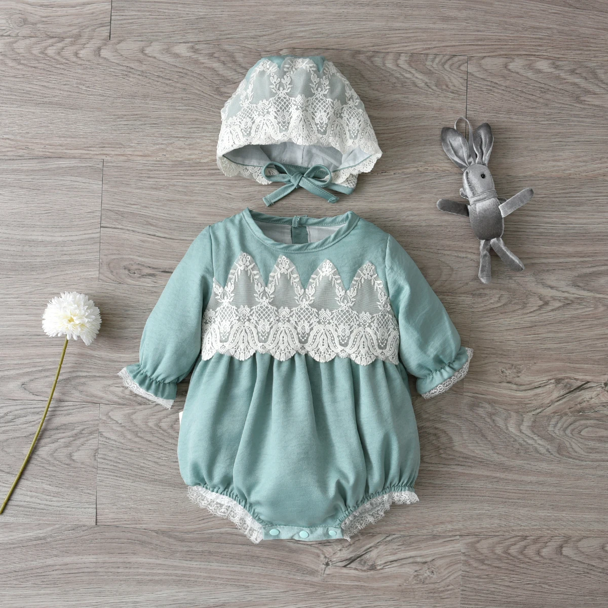 Spanish Baby Girl Romper With Hats Summer Newborn Lace Rompers Toddler Clothes Cute Baby Bodysuit Short Sleeve Infant Jumpsuit