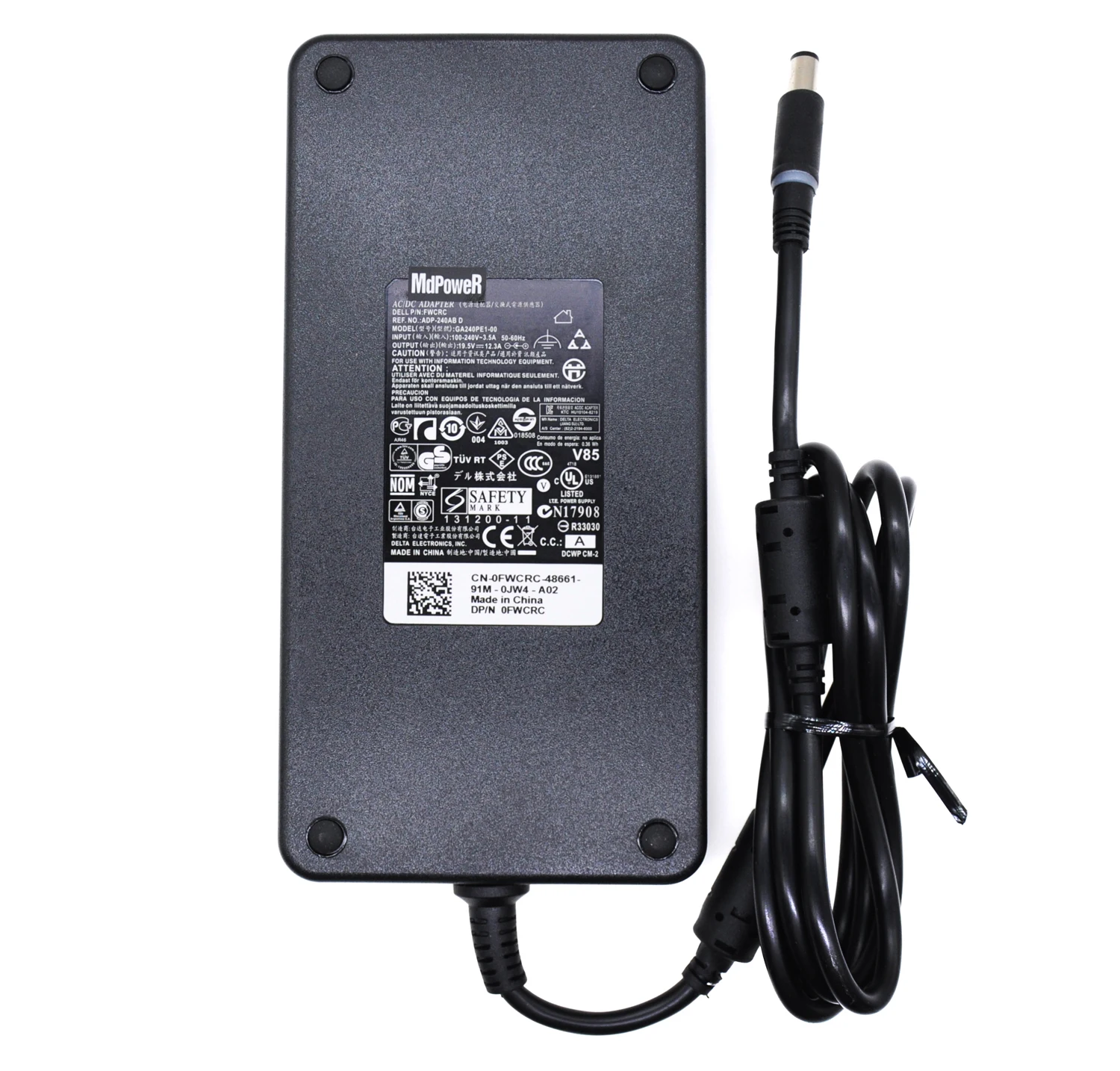 D'origine 19.5V 12.3A 240W Ac adaptateur ForD DELL Alienware M15x M17x Precision 17 7000 R3 PA-9E J211H J938H Y044M 42R4N 450-18934