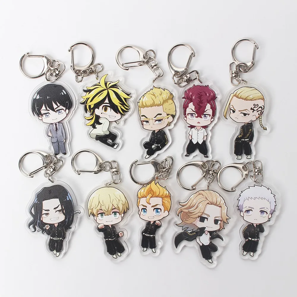 2021 New Tokyo Revengers Keychain Accessories Figure Anime Key Chain 10 Style Cartoon Model Key Rings Children Gift