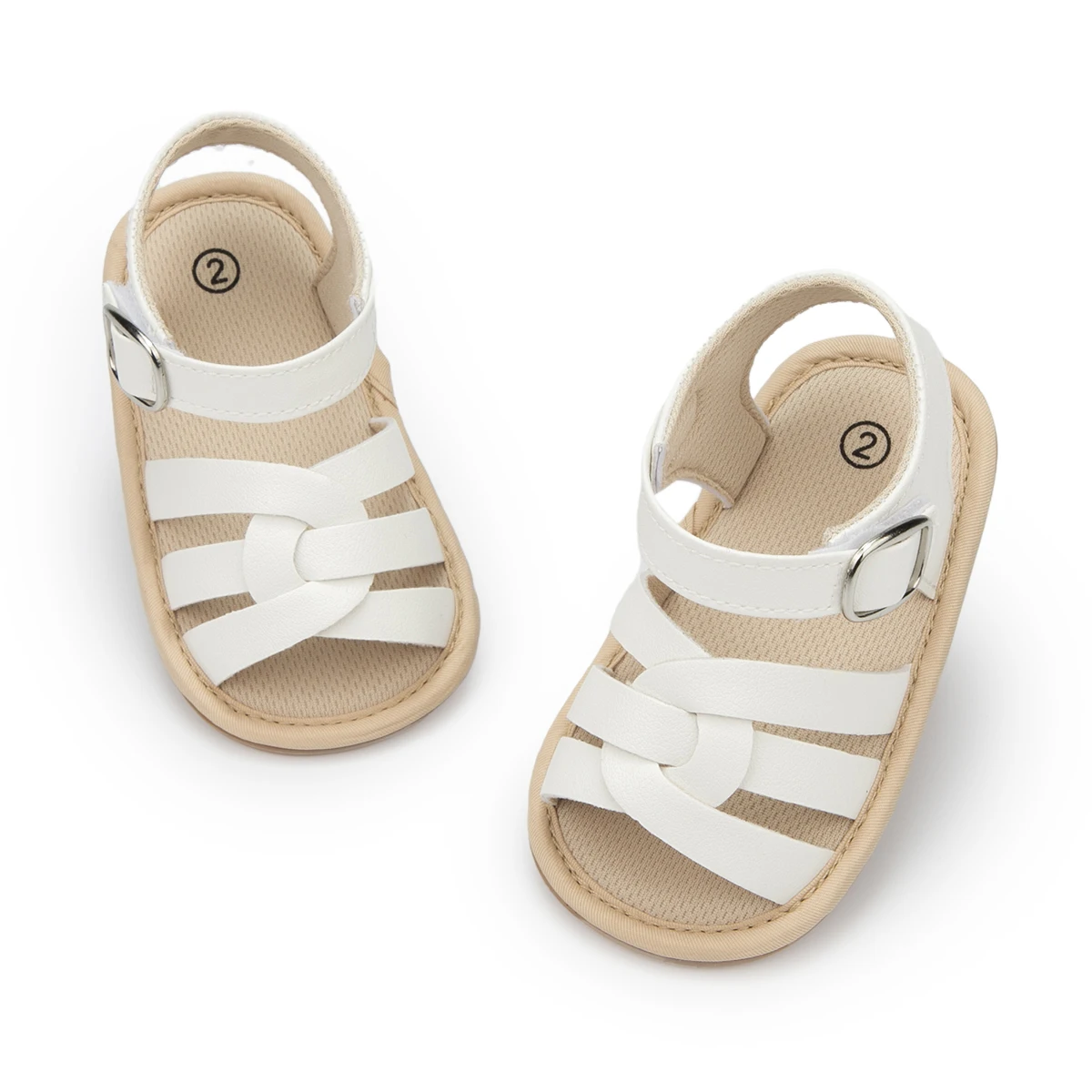 Kidsun sapatos de bebê sandálias infantis de couro de borracha plana antiderrapante soft-sole da criança menina menino primeiros caminhantes berço sapatos tamanho 0-18m