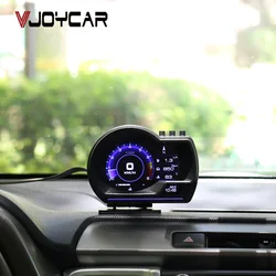 Vjoycar V60 Newest On-board Computer HUD OBD2 Head Up Display GPS Speedometer 9 interface display Turbo Coolant Temp OBD Scanner