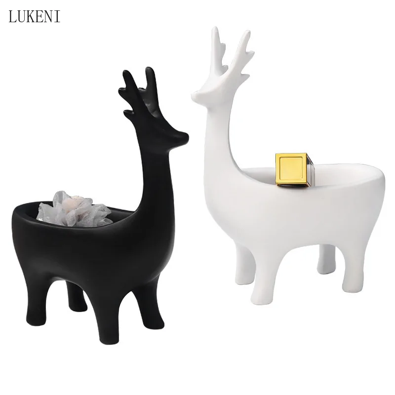 Simple and Modern Creative Resin Crafts Storage Deer Decorations Home Wine Cabinet Porch Decoration Shoe Cabinet Key Storage