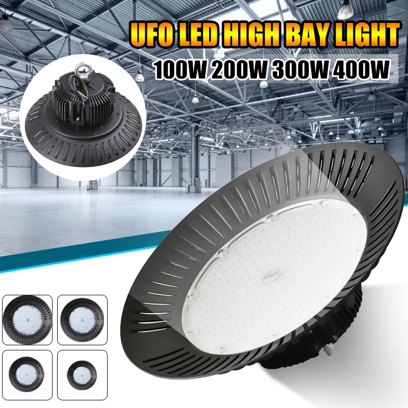 High quality High Bay Light 100/200/300/400W UFO Warehouse Workshop Garage Industrial Light Workshop highbay led Stadium Market