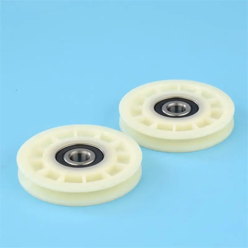 10pcs 10*66*11mm U type groove nylon guide wheel with plastic coated bearing pulley roller 6200RS 6200 10x66x11