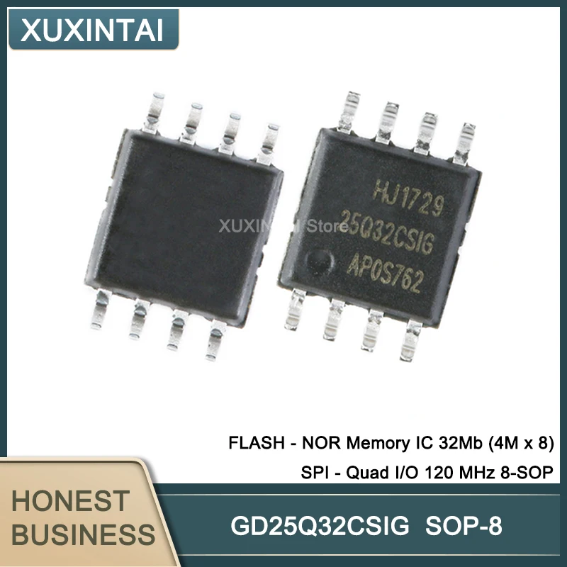 50Pcs/Lot GD25Q32CSIG GD25Q32 FLASH - NOR Memory IC 32Mb (4M x 8) SPI - Quad I/O 120 MHz 8-SOP