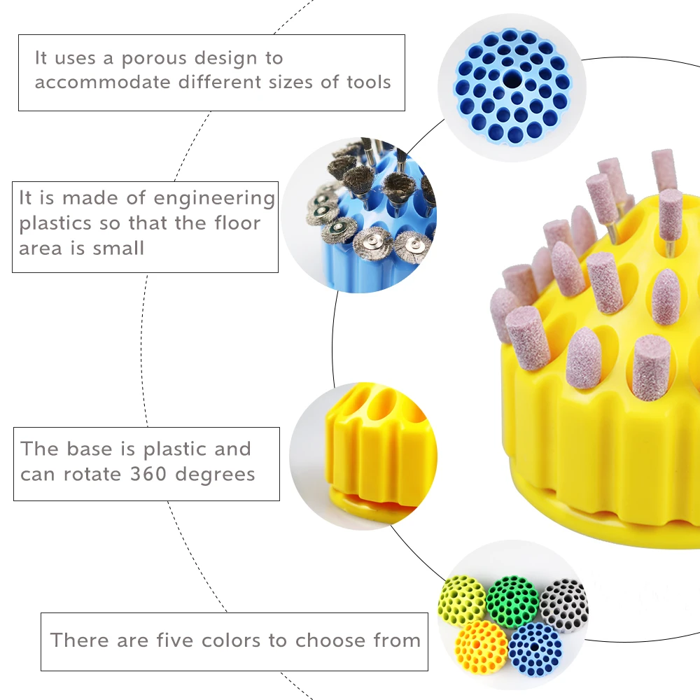 360 ° obrotowy grawerowanie narzędzie głowica szlifująca igła schowek podstawa ze stali nierdzewnej 35 otwór narzędzie do szlifowania organizator