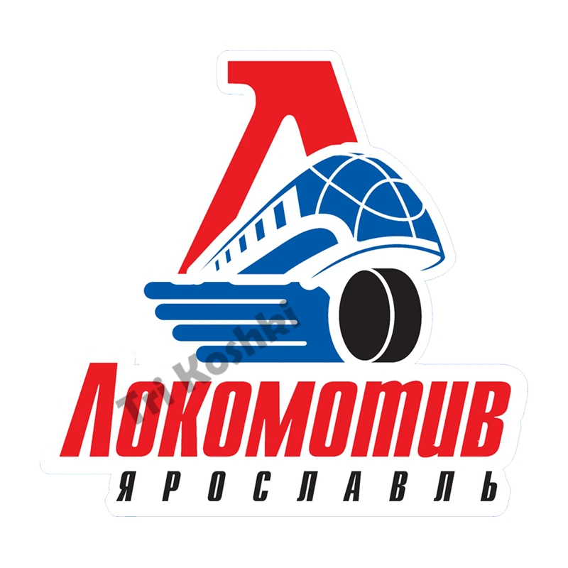 Tri koshki KCS147 Lokomotiv ice hockey club Yaroslavl car sticker PVC colorful Decals Waterproof sticker on Car Body Rear Window