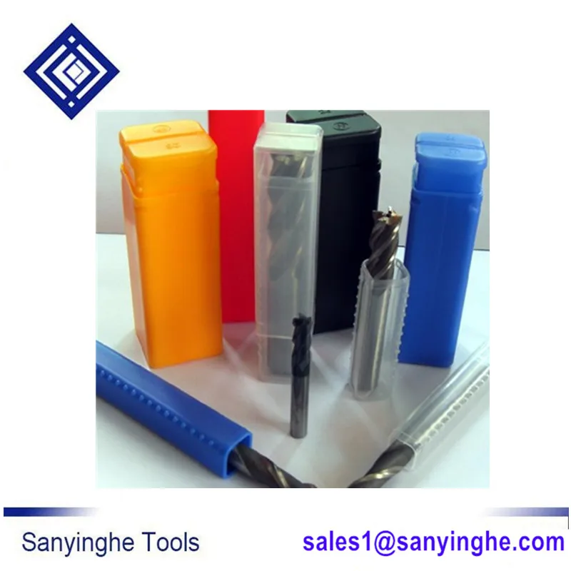 100 pcs/lots carbide end milling plastic box (10x80/12x120/12x200/14x120/18x80/18x120/20x120/24x80) cnc tool box