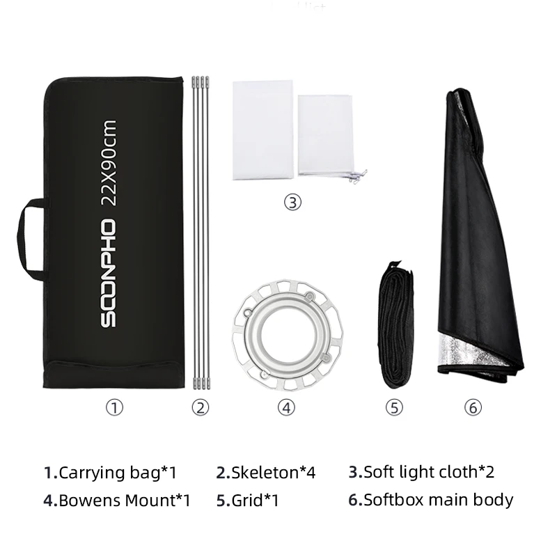 جبل Soonpho Bowens مع شبكة قرص العسل ، صندوق ناعم ، ملحقات التصوير الفوتوغرافي ، ضوء استوديو Godox ، ضوء Speedlight ، 22x90cm