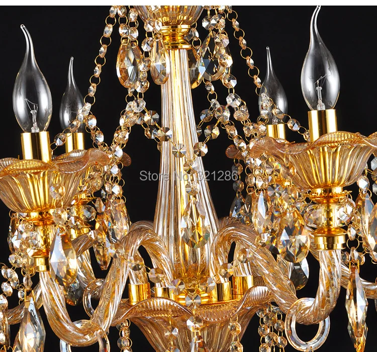 Luxury Gold Lustres 100% K9 Crystal Chandelier Modern Home Lighting Decoration Lamp Living Room Indoor Light