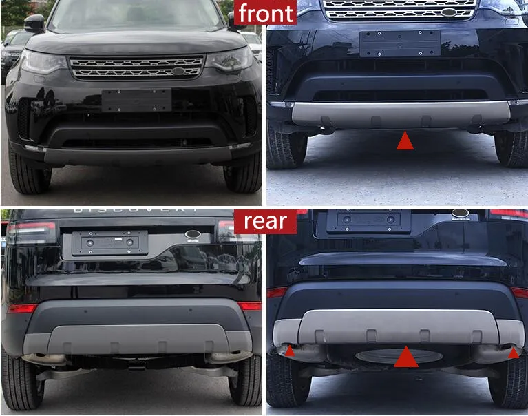 For Stainless steel Front + Rear Bumper Protector Guard Skid Plate For Land Rover Discovery 5 LR5 2017 2018 2019