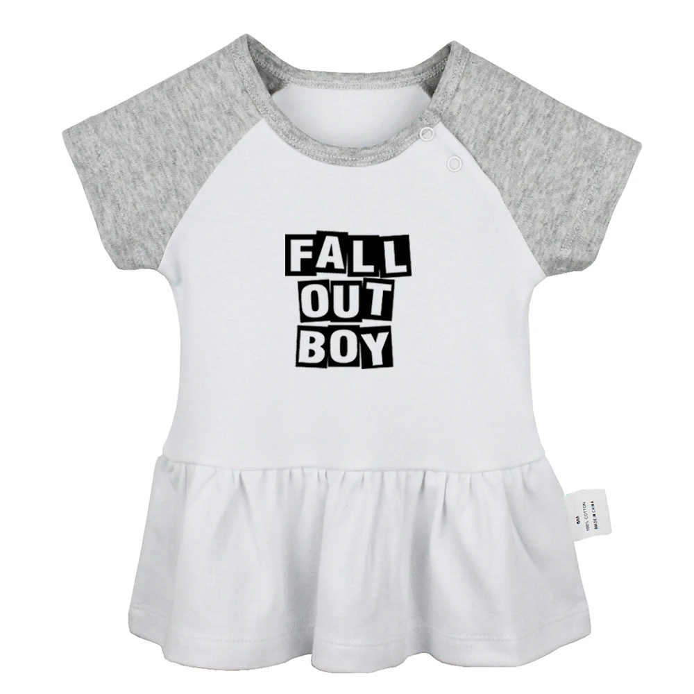 Black Veil Brides Crew BVB Fall Out Boy FOB Rock Band Design Newborn Baby Girls Dresses Toddler Infant Cotton Clothes