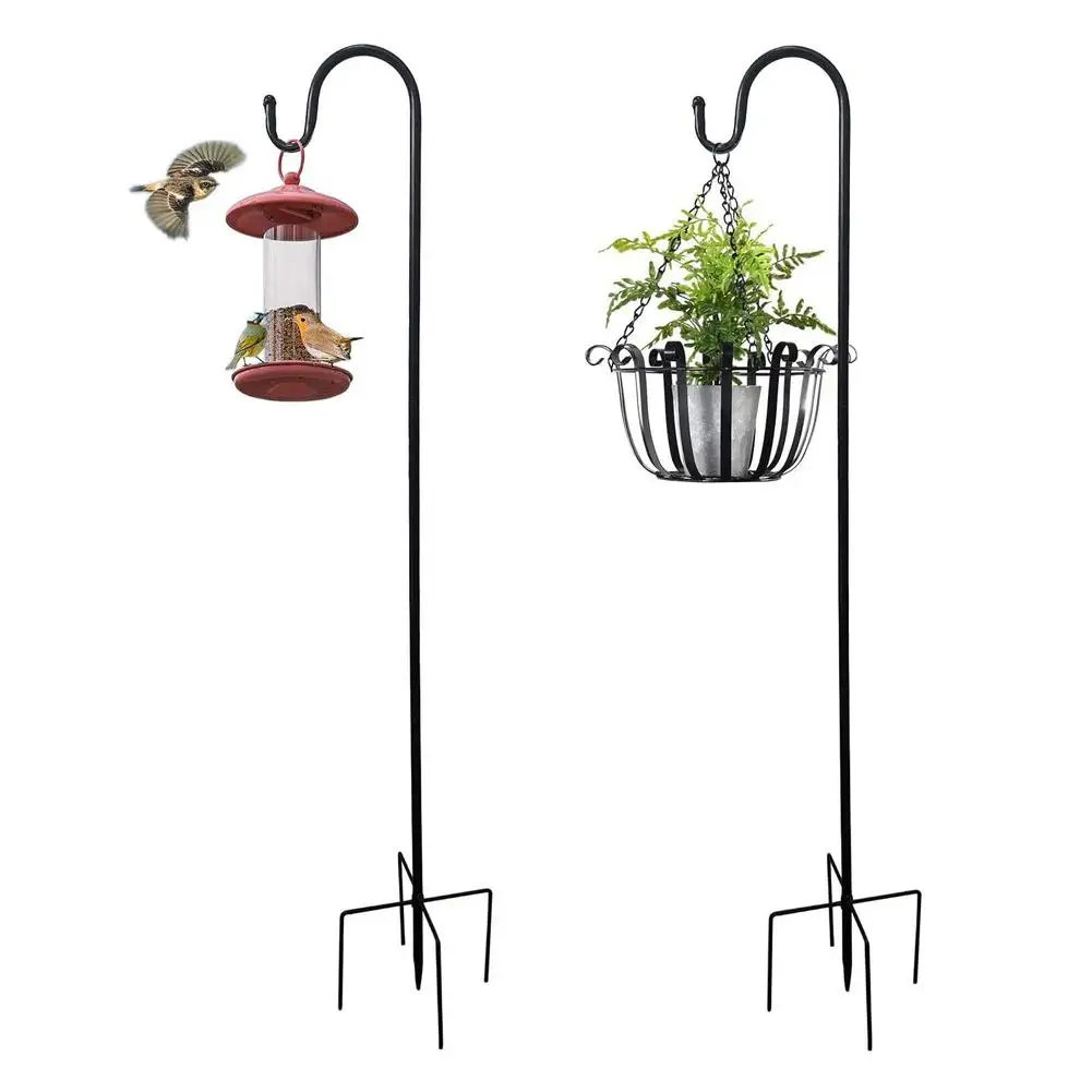 Shepherd Hook with 5-Claw Base Plant Hook Garden Stake Outdoor Plant Stand Hanger Lantern Hooks Outdoor Yard & Garden Decor