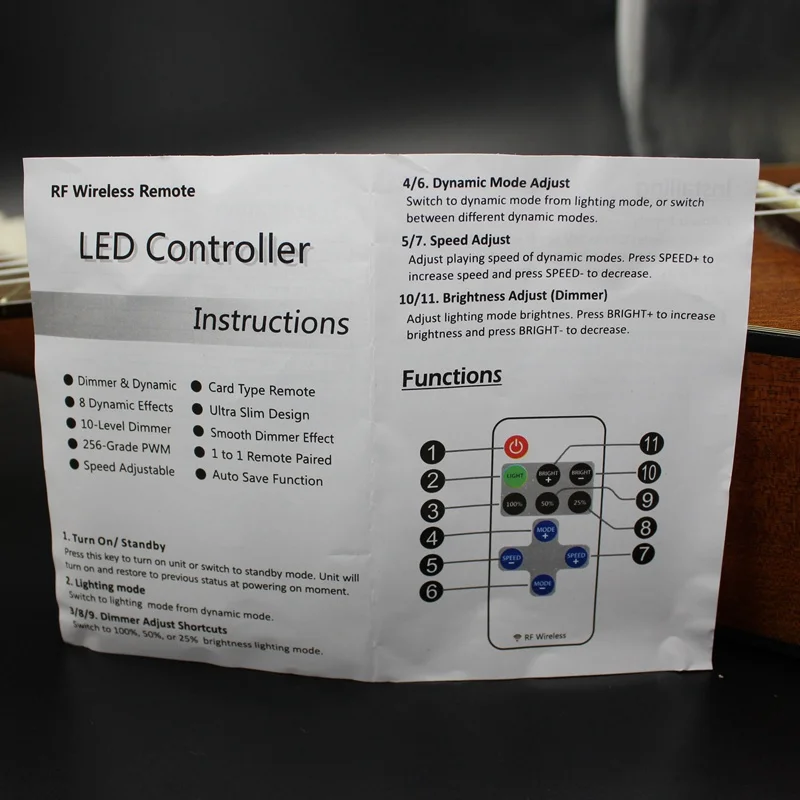 DC 5V 12V 24V 12A Mini RF Wireless LED Remote Controller Led Dimmer Driver For Single Color LED Strip SMD 5050/3528/5730/3014