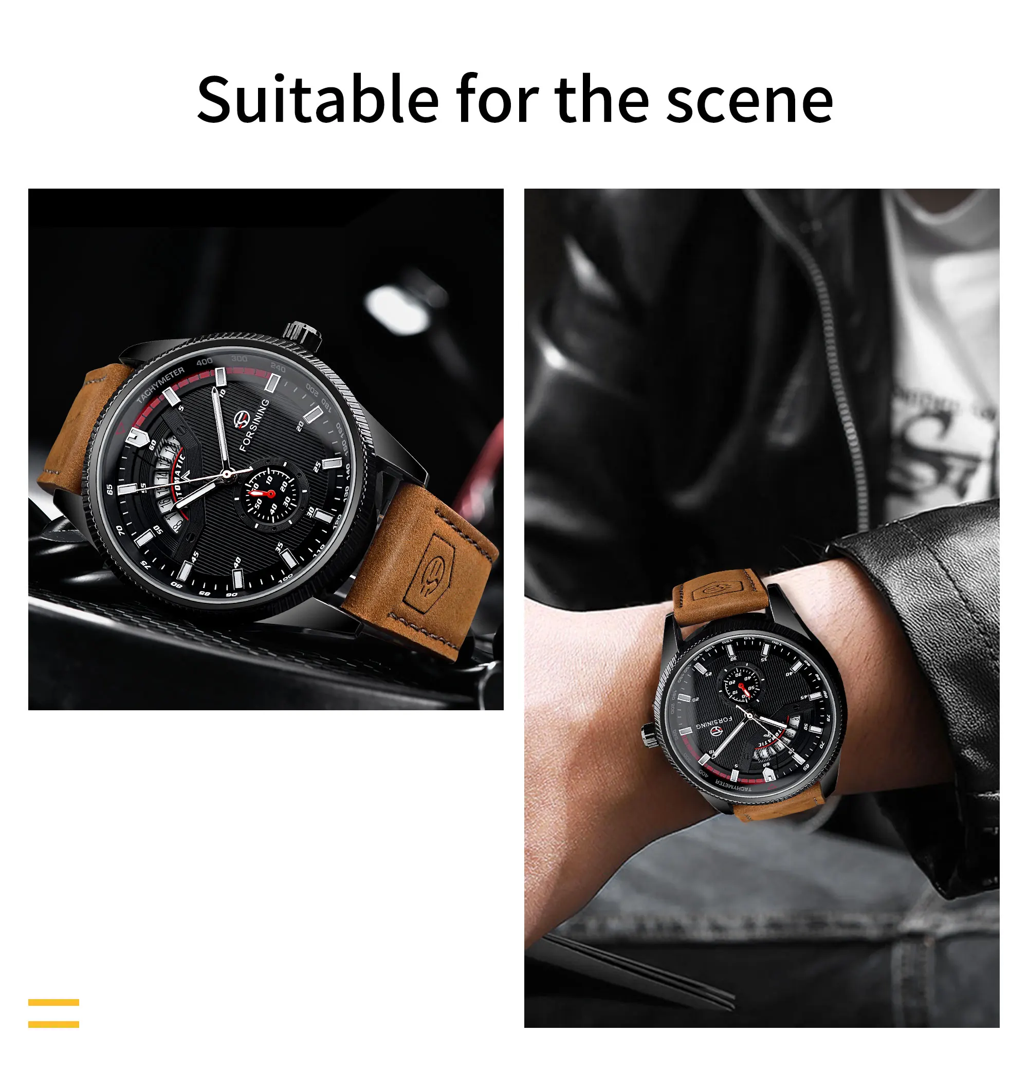 Forsining Date Men Automatic Watches Sport Style Men\'s Mechanical Wristwatch Luxury Military Leather Wrist Watch Man Clock 3bar