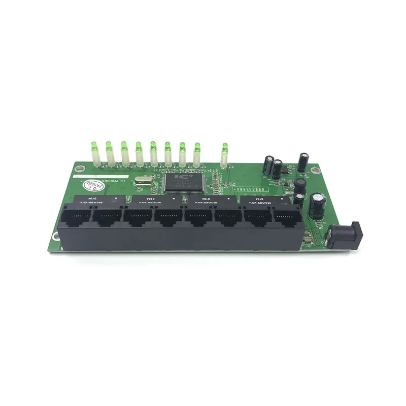 OEM 10 / 100mbps RJ45 8 포트 고속 이더넷 스위치 모듈 Lan 허브 미국 EU 플러그 5v 어댑터 전원 공급 장치 네트워크 스위치 마더 보드