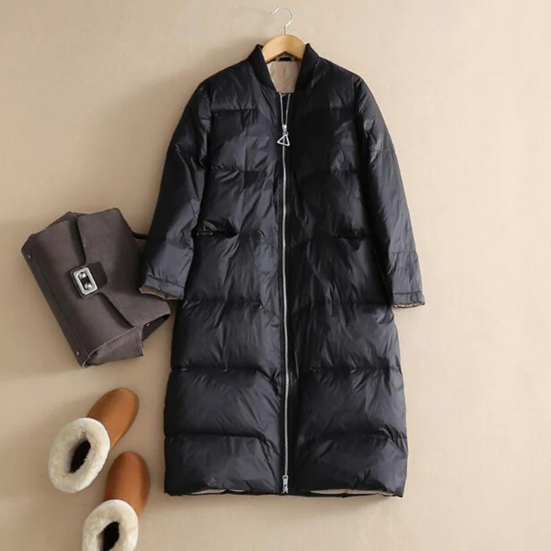 SEDUTMO Winter Long Warm Duck Down Jackets Women Fashion Oversize Thick Coat Autumn Casual Slim Pocket Parka ED1358