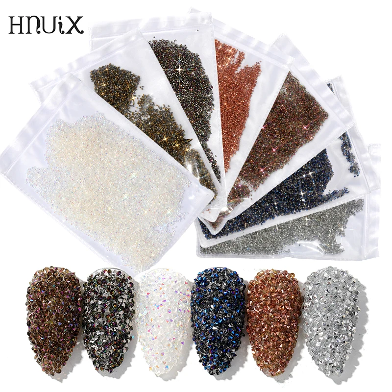 

HNUIX 14000pc 3D nail art decorations rhinestones for nails strass uv gel micro zircons crystals stones zirconium on nail decor