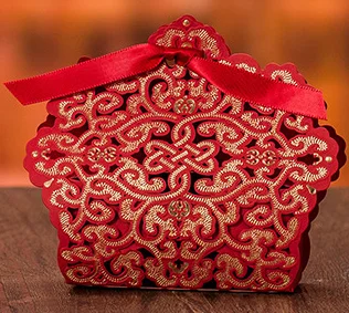 10X Laser Cut Candy Box Hollow Lace Flower Navy White/Gold/Red/blue DIY favor box wedding candy gift bag favour box baby shower