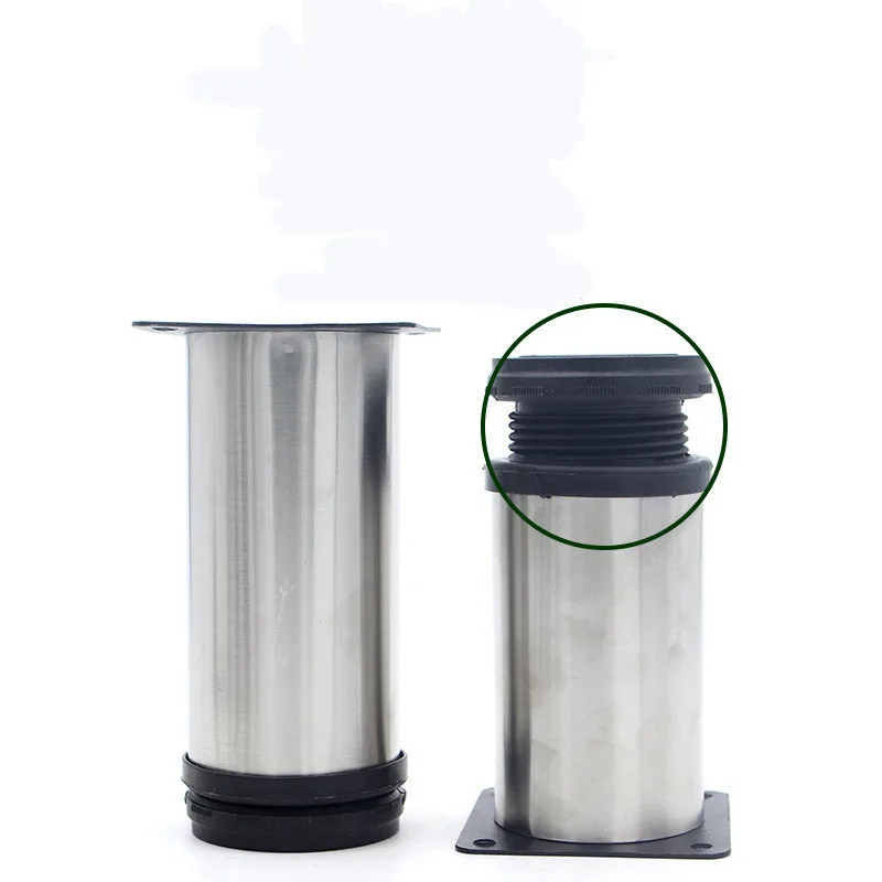 4 pezzi 50mm-200mm mobili regolabili tubi tondi gambe mobili in acciaio inox gambe mobili tavolo divano letto piedi