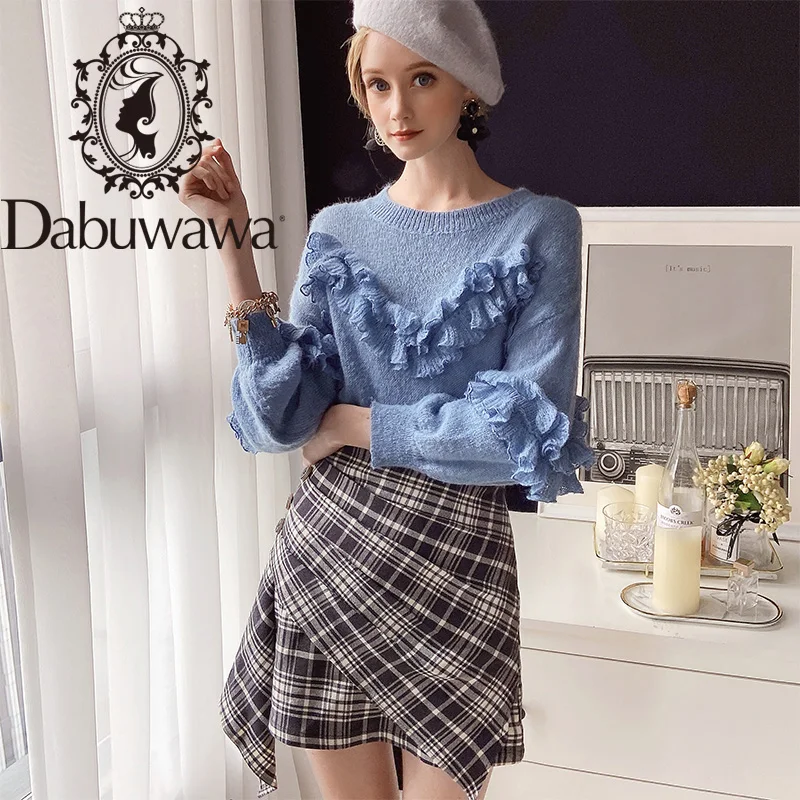 Dabuwawa Elegant Asymmetrical Plaid Skirt Women Pleated Mini Skirts Female Fashion Design Streetwear Skirts Ladies DT1CSK007