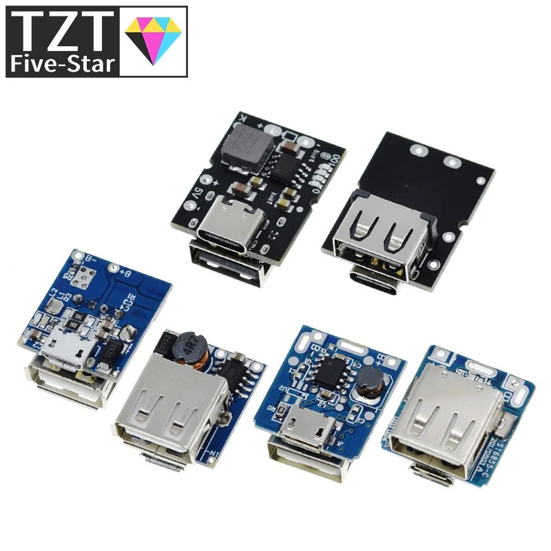 TZT Typ-C / Micro USB 5V 1A 2A Boost Converter Step-Up Power Modul Mobile Power Bank Zubehör mit Schutz LED Anzeige – Detail 1