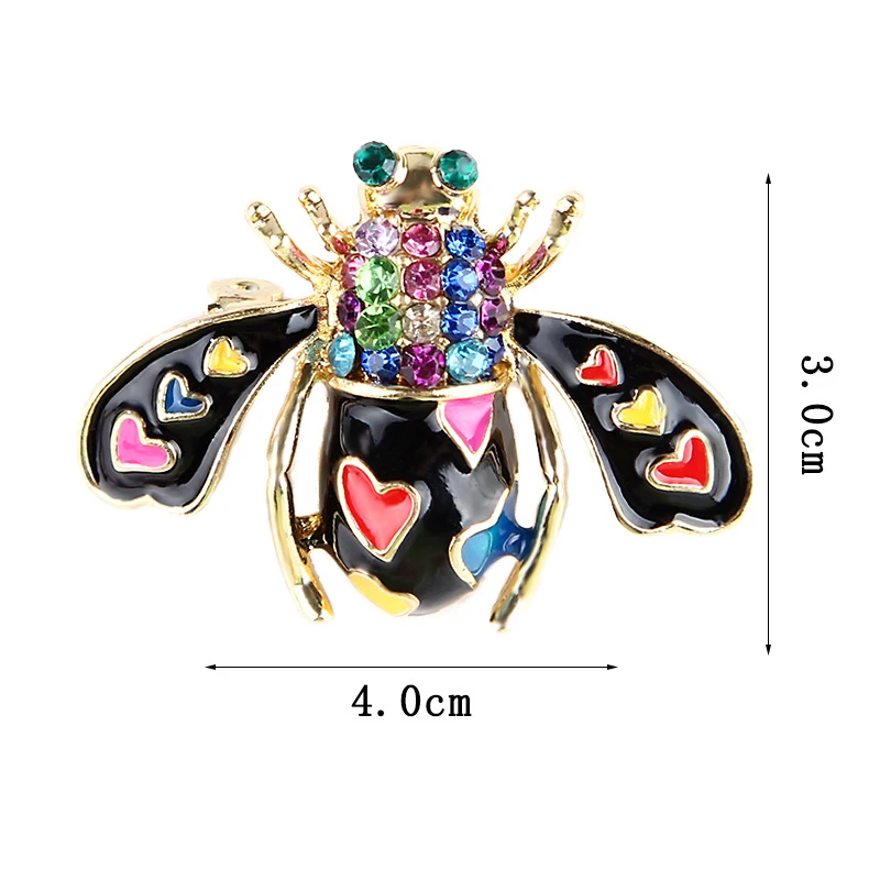 Rhinestone Bee Brooch Enamel Pin Antique   Color Fashion Insect Brooches For Women Fine Jewelry Animal Little Bee Brooches