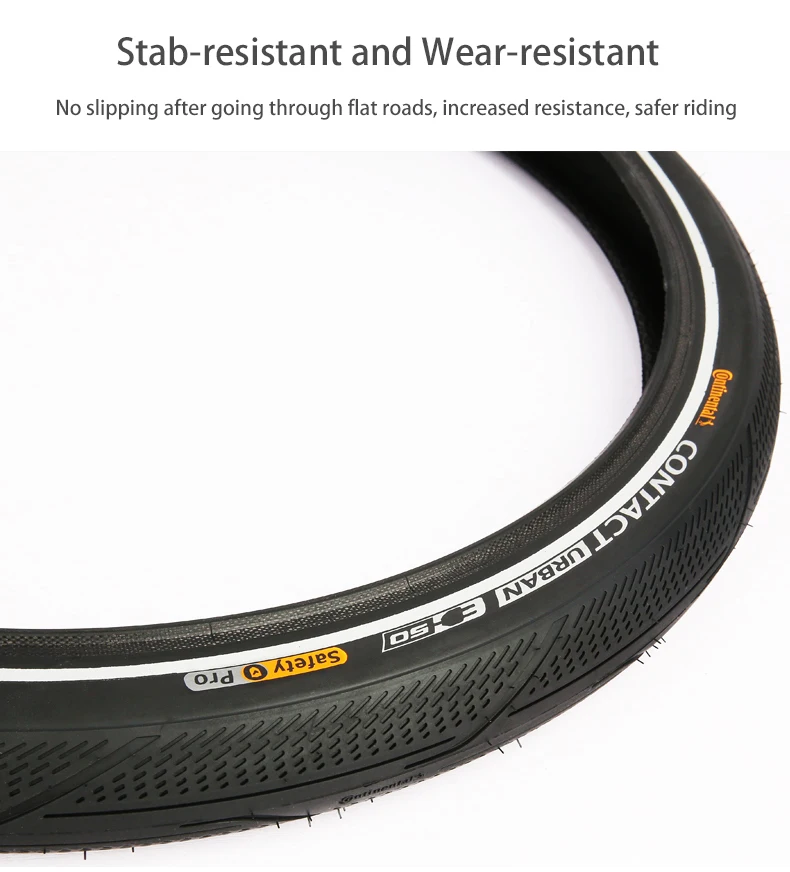 Continental Contact Urban 16 Zoll / 20 Zoll 3/180Tpi Pannensicherer Stahldrahtreifen für BMX-Faltrad mit Reflexstreifen – Detail 13