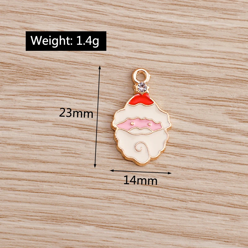 10 stücke Mix Emaille Weihnachten Charms für Schmuck Machen Santa Claus Baum Handschuhe Charms Anhänger für DIY Halsketten Ohrringe Geschenke – Detail 31