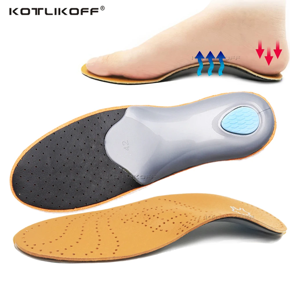 Orthopedic Insoles For Shoes Leather Orthotic Shoes Sole Flat Feet Arch Support Insoles For Feet Unisex Orthopedic Pad Foot Pain