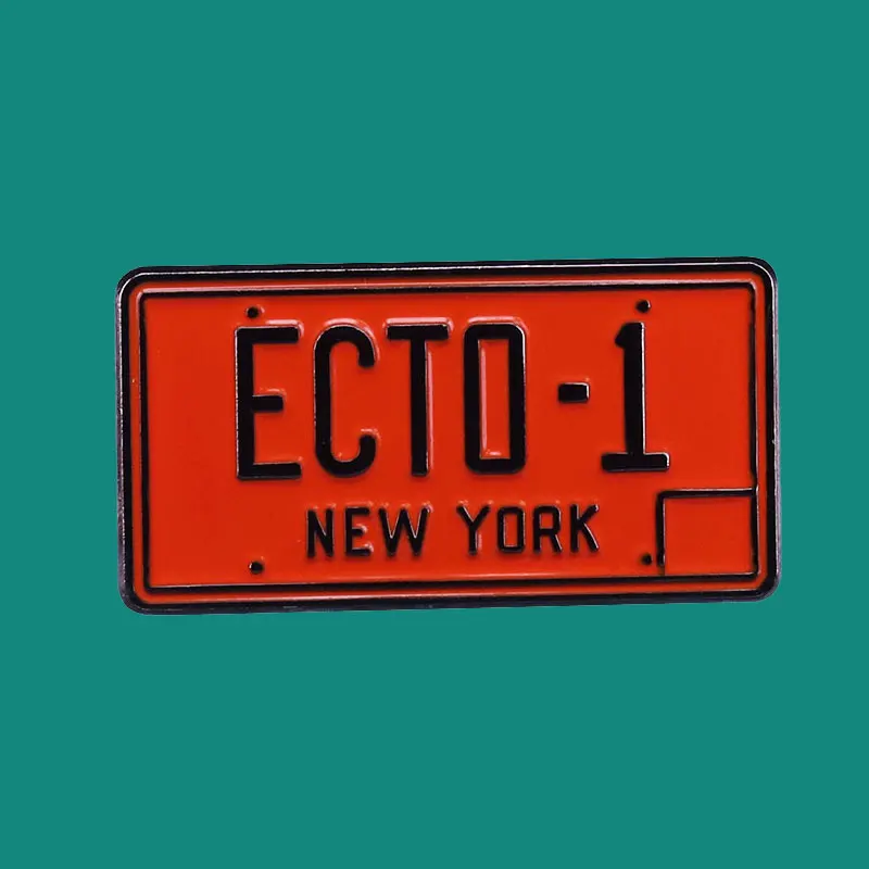 Ecto-1 New York Enamel Pins Brooch Collecting Alloy Number PlateLapel Badges Men Women Fashion Jewelry Gifts Adorn Backpack Hat