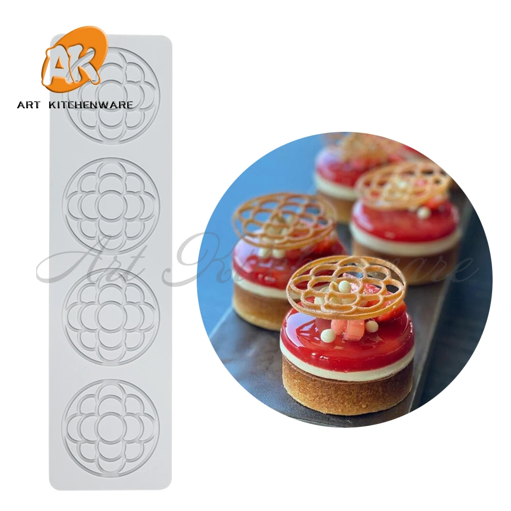 Lotus, Flowers Silicone Cake Lace Mold Cake Decorating Tool Border Decoration Lace Mold kitchen Baking Tool