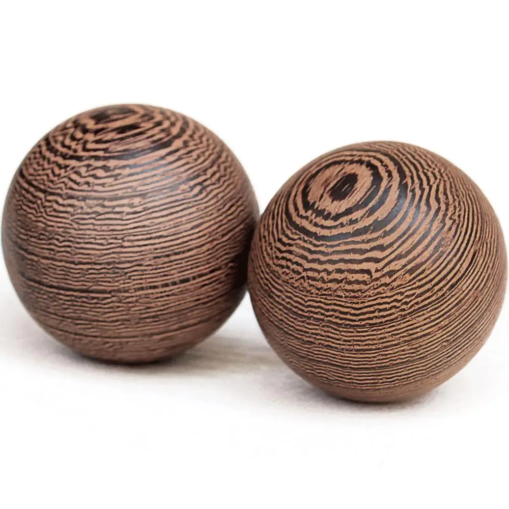 Solid wood Handball 2X Chinese Baoding Balls Fitness Handball Health Exercise Stress Relaxation Therapy Chrome Hand Massage Ball