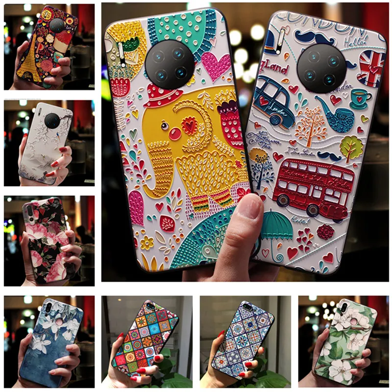 For Huawei Mate 50 Pro Case Cute Cartoon Relief Soft Silicone Cover for Huawei Mate 50 / 50E Phone Cases Mate50 Pro 2022 50Pro