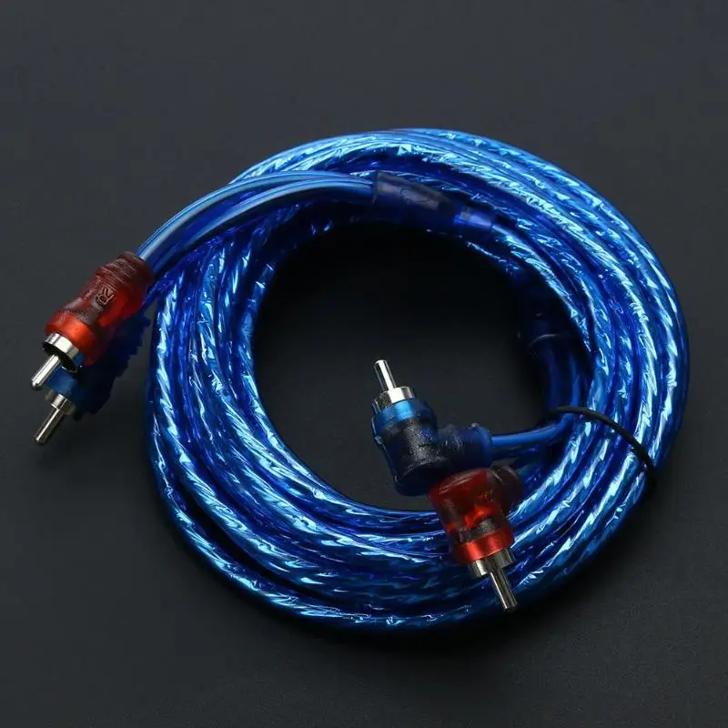 5 Meter 2 RCA to 2 RCA Plug Car Audio System Amplifier Braided Copper Cable RCA Audio Cable for Car Modification Car Accessoires