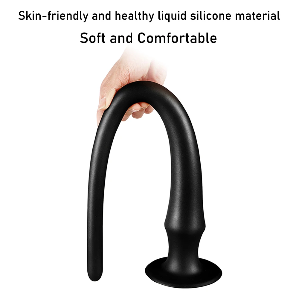 Extra Long Liquid Silicone Anal Plug Dildos Stimulate Anus Vagina Butt Plug Penis Soft Anal Dilator Sex Toys for Women and Men