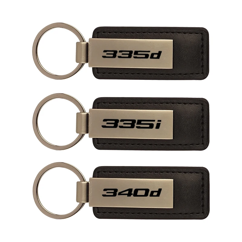 New leather metal car key chain keychain car key ring for BMW 340d 335d 330d 328d 325d 320d 318d 316d 340i car Accessories