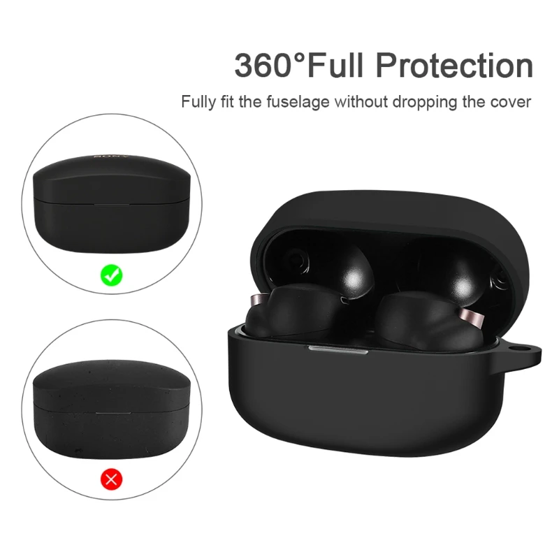 Soft Silicone Cover Compatible with-S-ony WF-1000XM4 Earbuds Charging Case Protective Dust-resistant Case